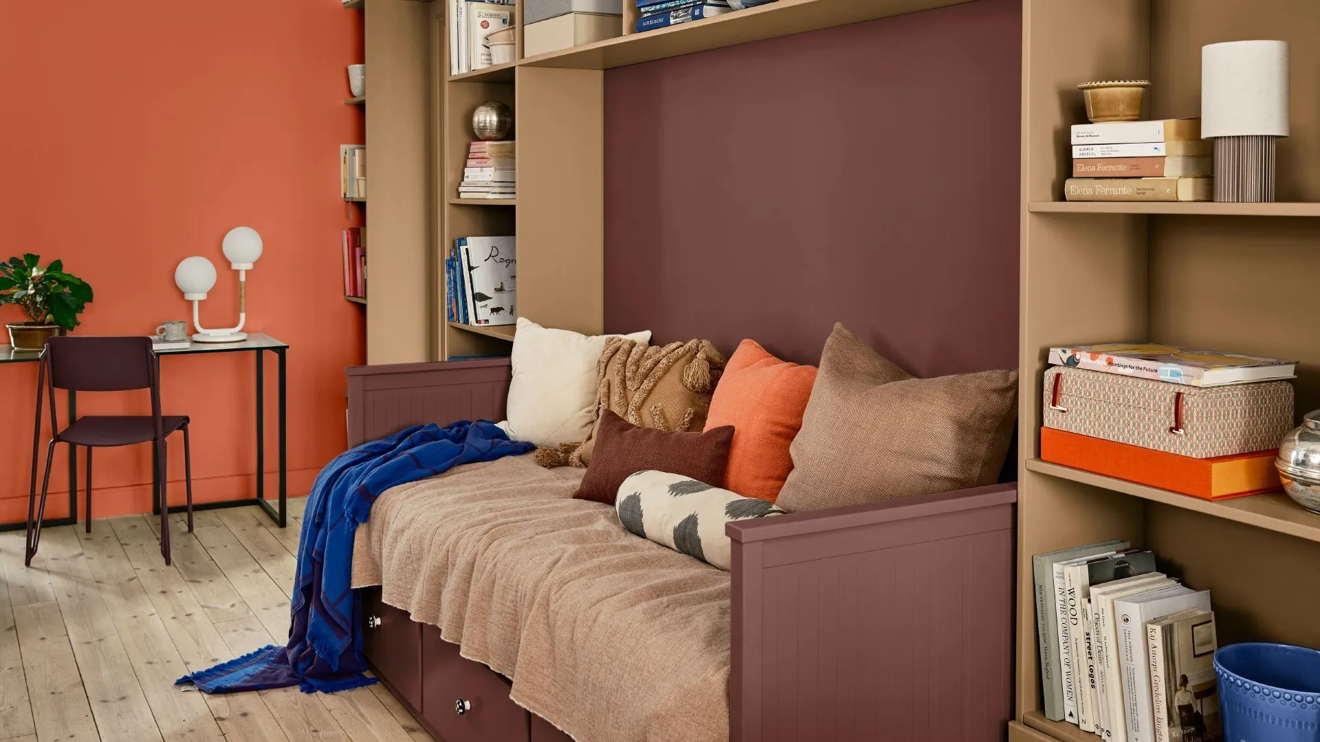 varma nyanser på vägg och säng